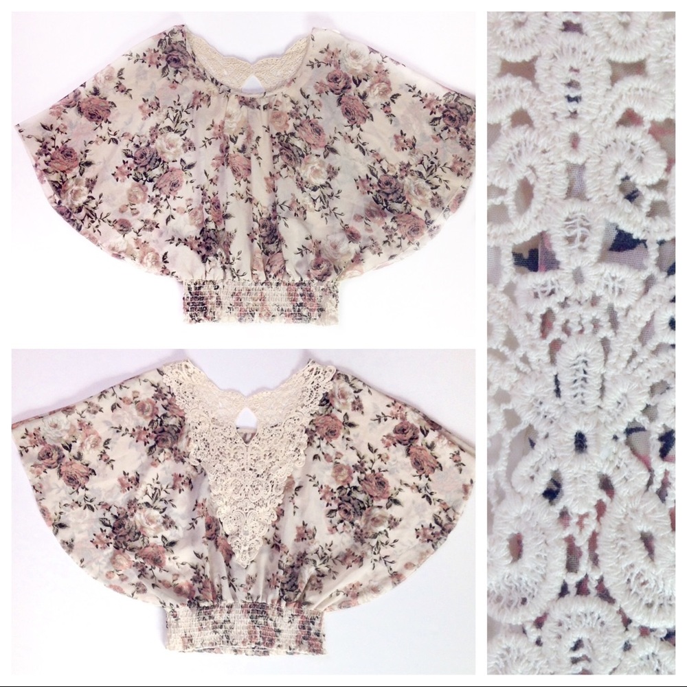 Floral Print Flutter Sleeve Top by Papaya - Picture 2 of 6